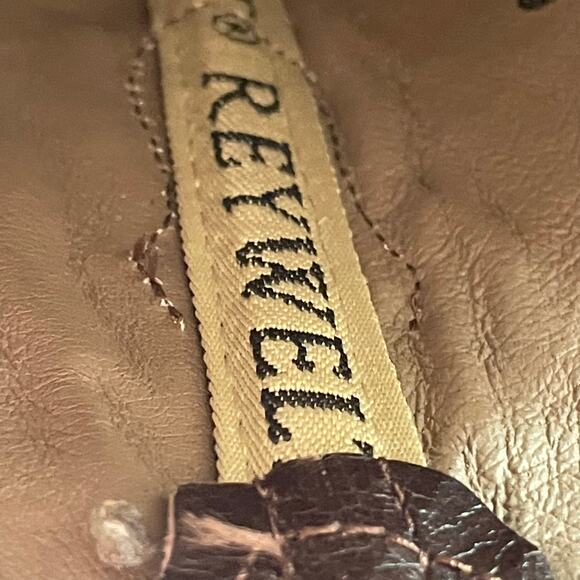 Reywelt Western Boots Embossed Leather Sunflower Embroidery Size 8 Square Toe - Picture 12 of 13